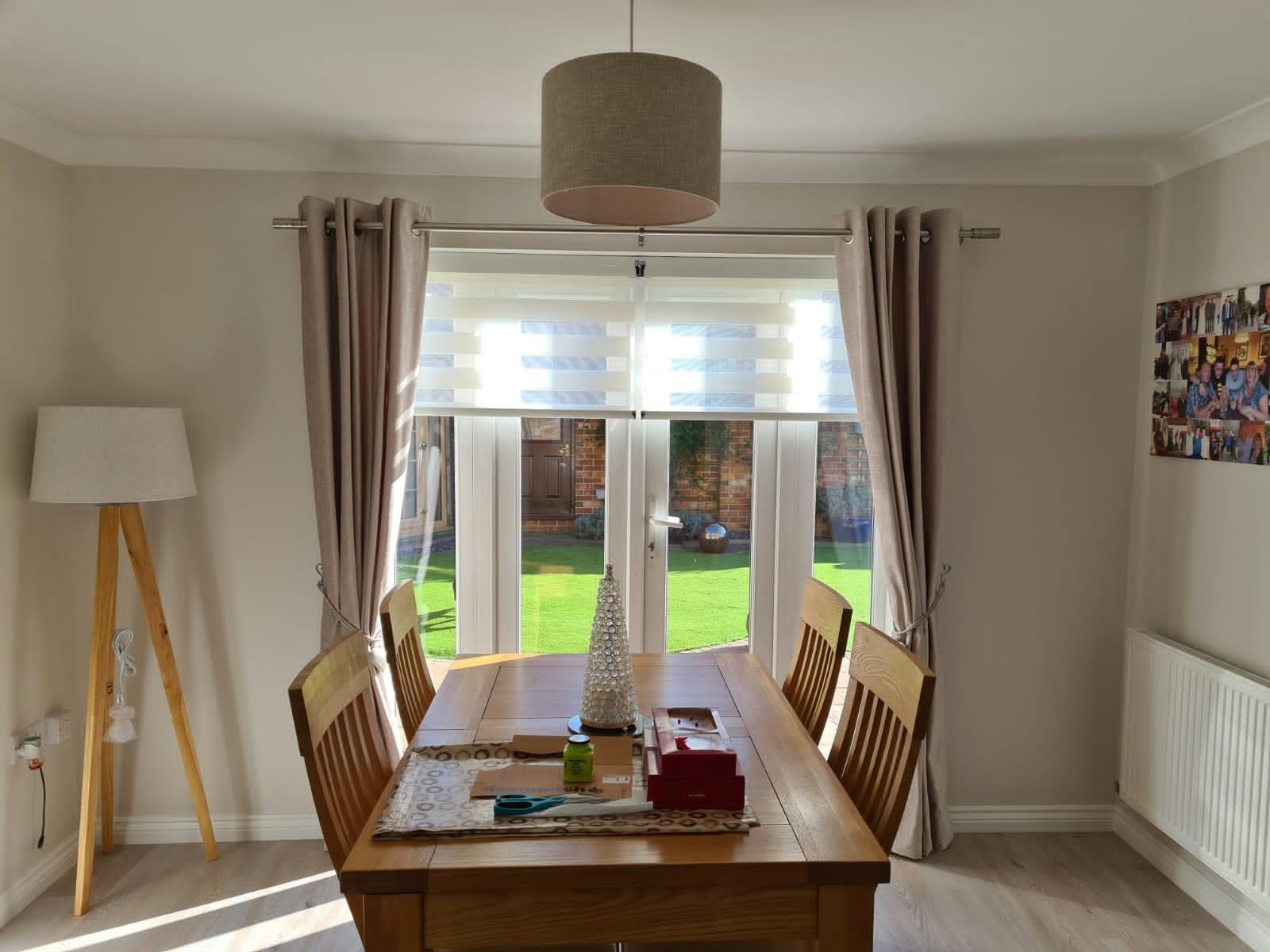 Some mirage blinds in a dining room